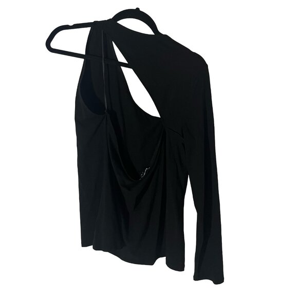 Express Asymmetrical Long Sleeve Cutout Top Plus Size XL - Picture 4 of 6